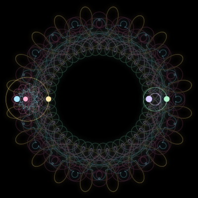 Paths of #2810_5, a 5-body orbit