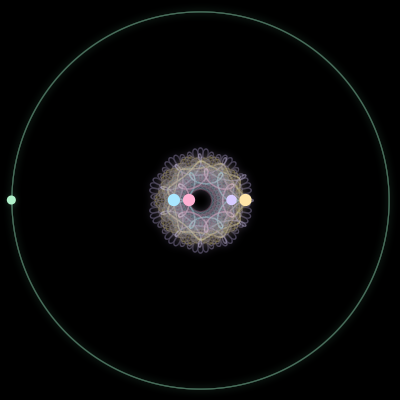 Paths of #3018_5, a 5-body orbit