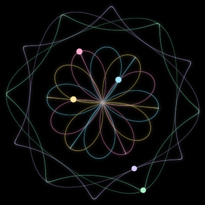 Paths of #378_5, a 5-body orbit