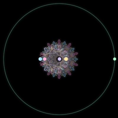 Paths of #486_5, a 5-body orbit
