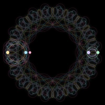 Paths of #487_5, a 5-body orbit