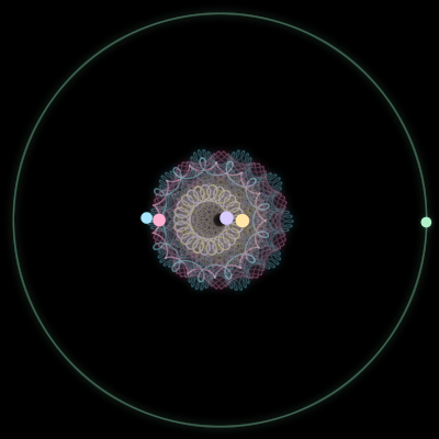 Paths of #558_5, a 5-body orbit