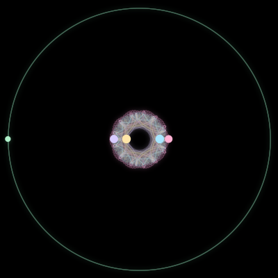 Paths of #622_5, a 5-body orbit