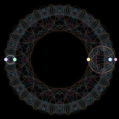 Paths of #800_5, a 5-body orbit