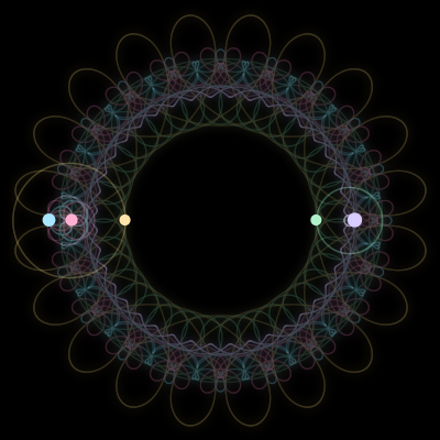Paths of #967_5, a 5-body orbit
