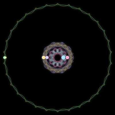 Paths of #1096_6, a 6-body orbit
