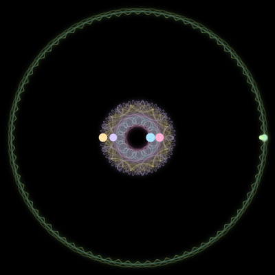 Paths of #1283_6, a 6-body orbit