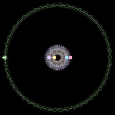 Paths of #1315_6, a 6-body orbit