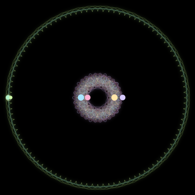 Paths of #1320_6, a 6-body orbit