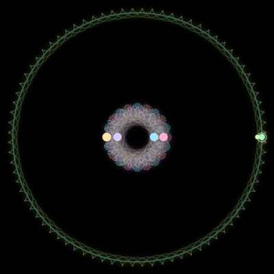 Paths of #1324_6, a 6-body orbit