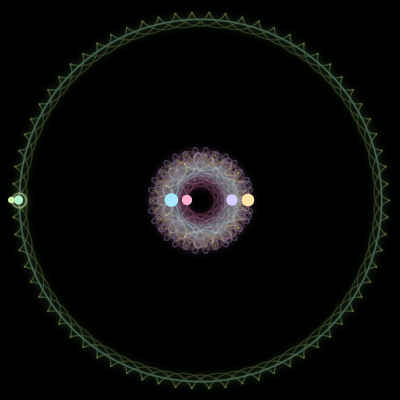 Paths of #2156_6, a 6-body orbit