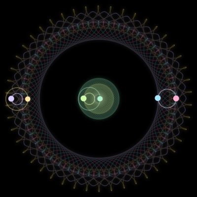 Paths of #2169_6, a 6-body orbit