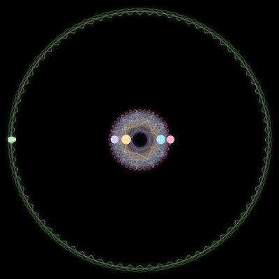 Paths of #226_6, a 6-body orbit