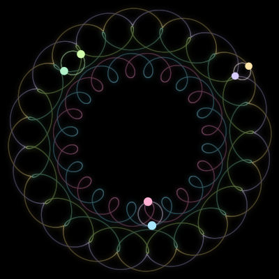 Paths of #2637_6, a 6-body orbit