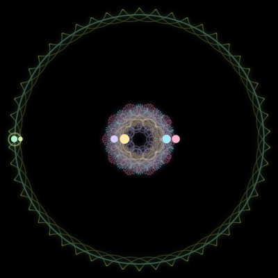 Paths of #2818_6, a 6-body orbit