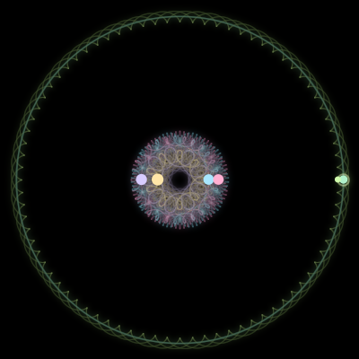 Paths of #314_6, a 6-body orbit