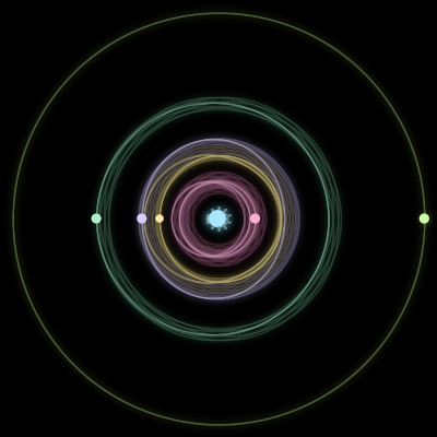 Paths of #348_6, a 6-body orbit