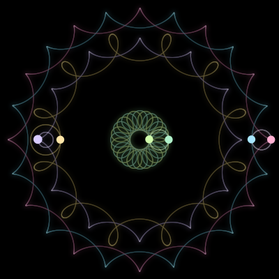 Paths of #352_6, a 6-body orbit