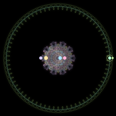 Paths of #381_6, a 6-body orbit