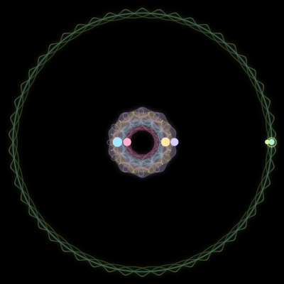 Paths of #534_6, a 6-body orbit