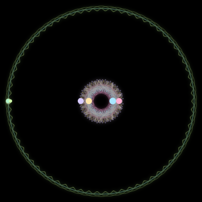 Paths of #537_6, a 6-body orbit