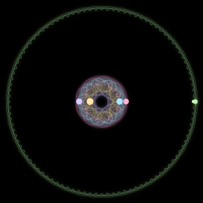 Paths of #568_6, a 6-body orbit