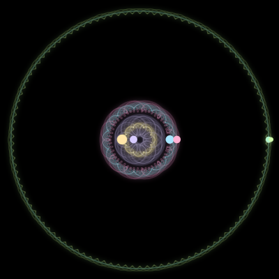 Paths of #590_6, a 6-body orbit