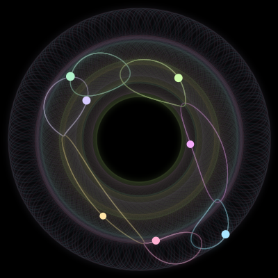 Paths of #1138_7, a 7-body orbit