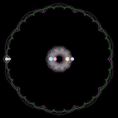 Paths of #1296_7, a 7-body orbit