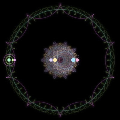 Paths of #1305_7, a 7-body orbit