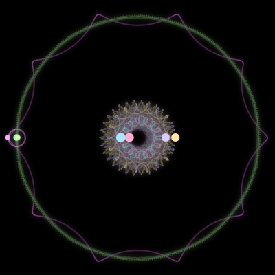Paths of #1350_7, a 7-body orbit