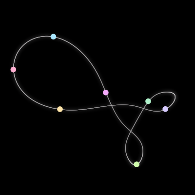 Paths of #1374_7, a 7-body orbit