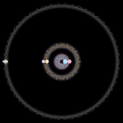 Paths of #1486_7, a 7-body orbit