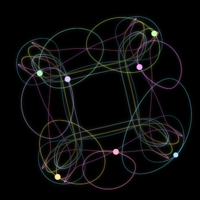 Paths of #150_7, a 7-body orbit
