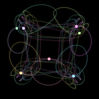 Paths of #158_7, a 7-body orbit