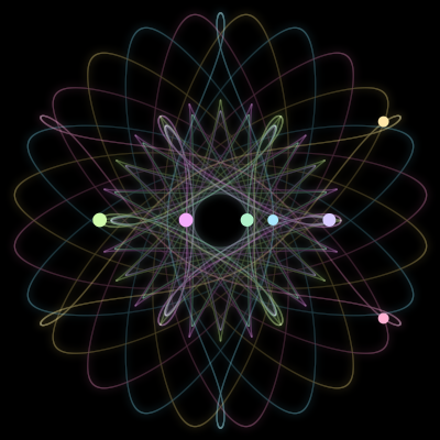 Paths of #1710_7, a 7-body orbit