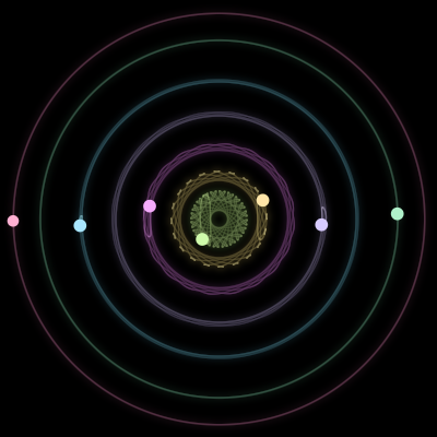 Paths of #2110_7, a 7-body orbit