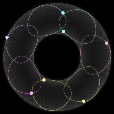 Paths of #213_7, a 7-body orbit