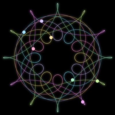 Paths of #2144_7, a 7-body orbit
