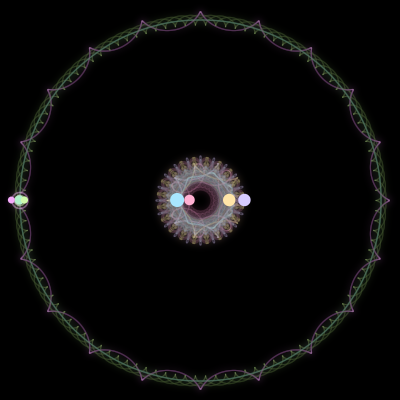 Paths of #2192_7, a 7-body orbit