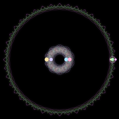 Paths of #2228_7, a 7-body orbit