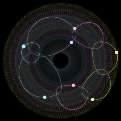 Paths of #2283_7, a 7-body orbit