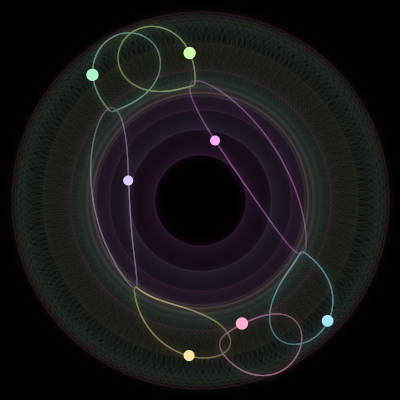 Paths of #2351_7, a 7-body orbit