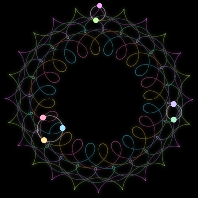 Paths of the 7 bodies of #389_7