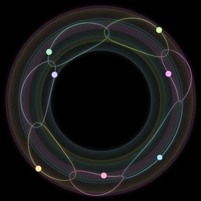 Paths of #469_7, a 7-body orbit