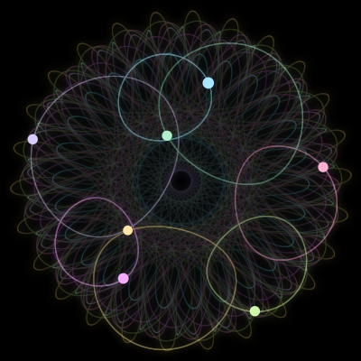 Paths of #609_7, a 7-body orbit