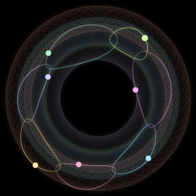 Paths of #666_7, a 7-body orbit