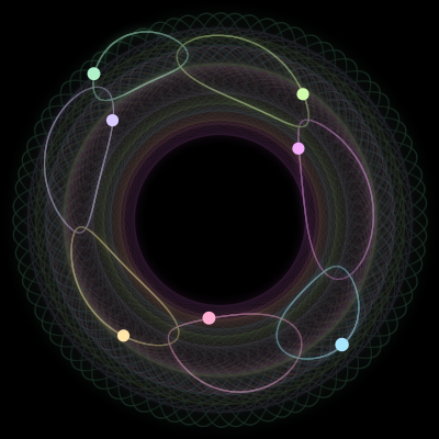 Paths of #682_7, a 7-body orbit