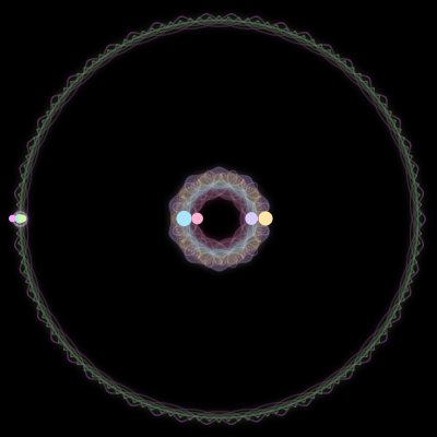 Paths of #838_7, a 7-body orbit