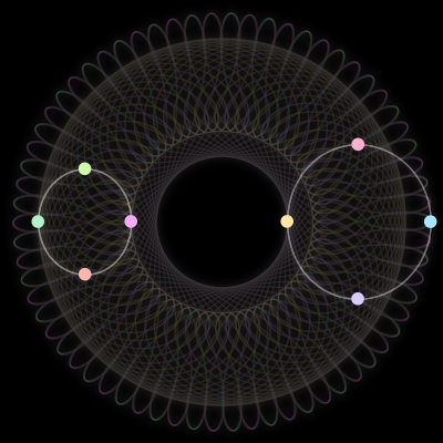 Paths of #1013_8, a 8-body orbit